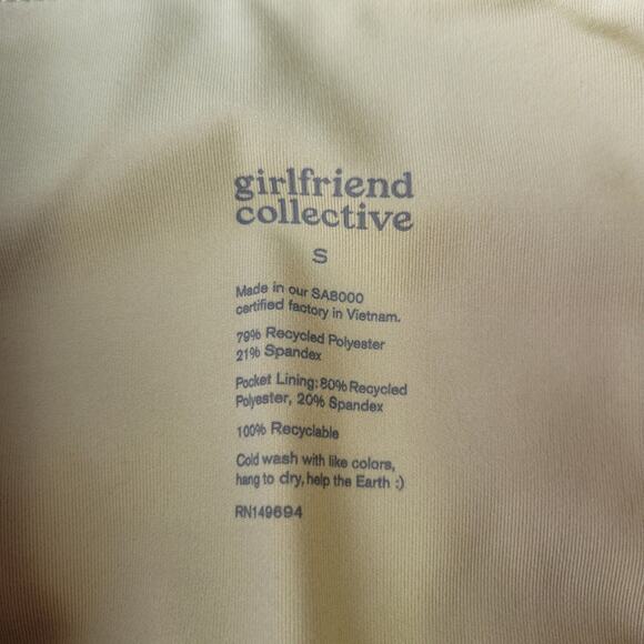 Girlfriend Collective chartreuse compressive pocket Leggings small - Picture 6 of 6